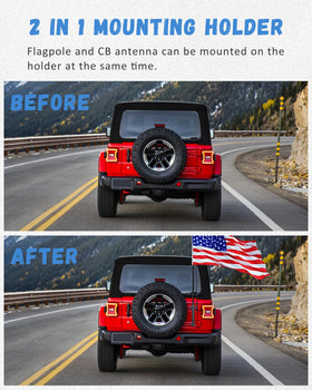 Louzezo aluminum flag pole mount offers long-lasting strength with black finish.