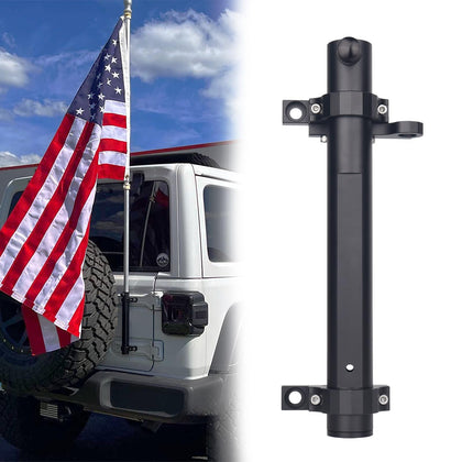 Louzezo jeep flagpole mount shows rugged aluminum build for durable tailgate use.