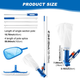 Lovarisse spa jet bottom brush delivers strong suction for debris.