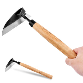 Lovarisse weeding sickle with wood handle for precise weed removal
