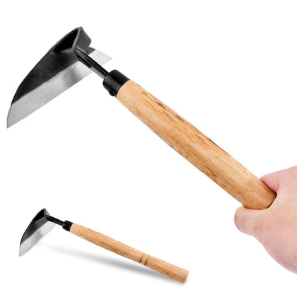 Lovarisse weeding sickle with wood handle for precise weed removal