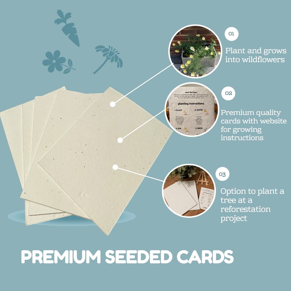 Love Rustic bee-friendly wildflowers emerge from planted card.