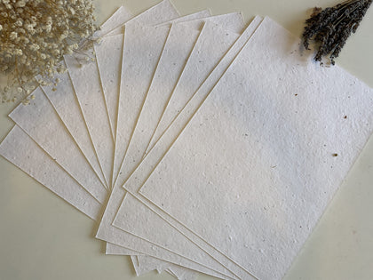 Love Rustic plantable seed paper card closeup with embedded seeds for easy gardening.