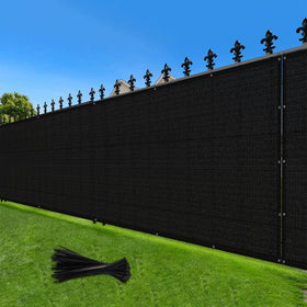 Love Story fence screen provides private yard view with shading