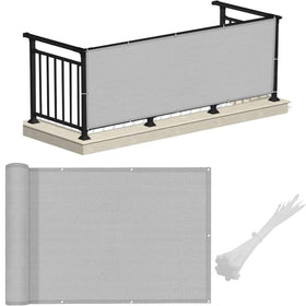 Love Story balcony screen gray front view, privacy with airflow for decks.