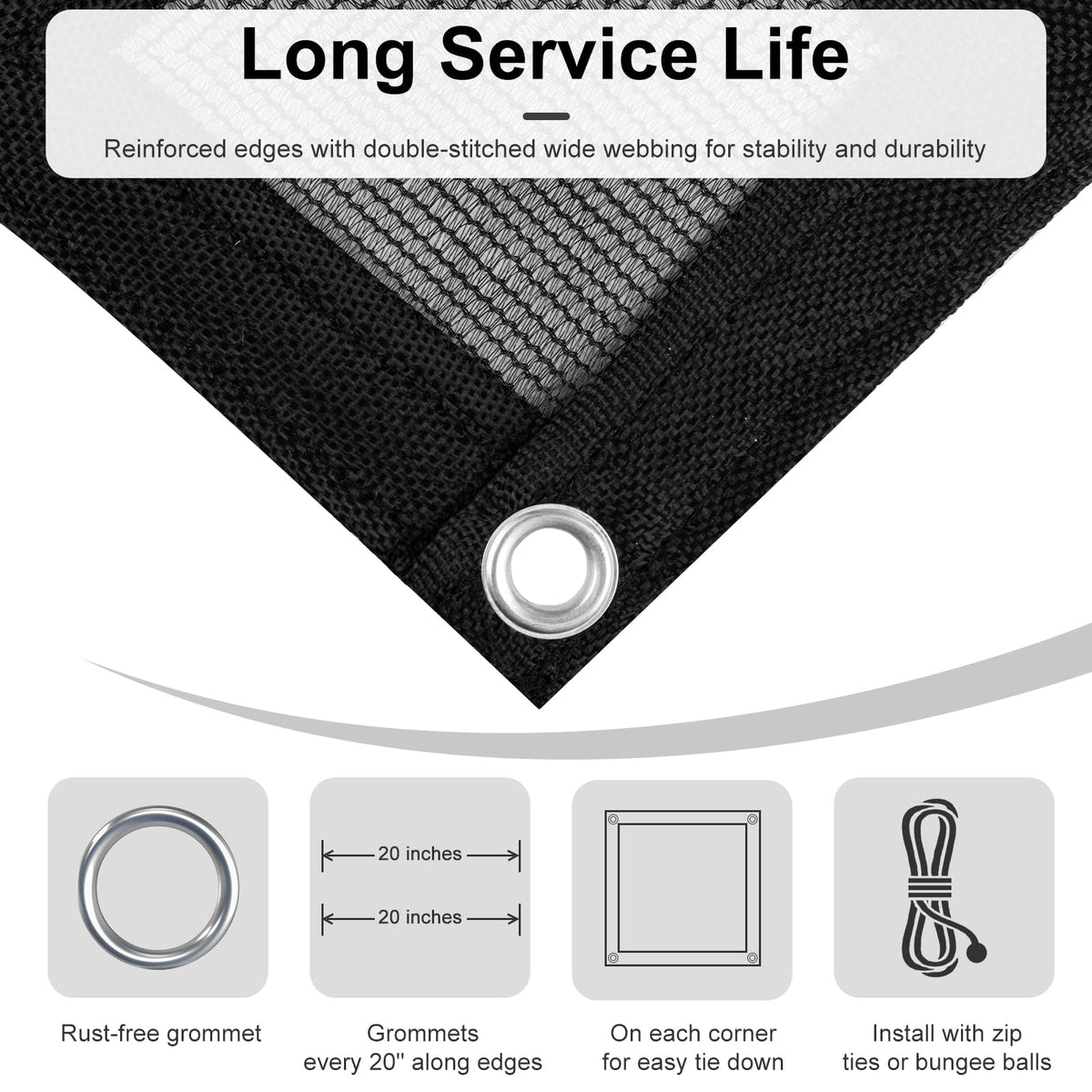 LOVE STORY durable mesh tarp blocks leaves and debris in pools and outdoor spaces.