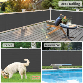 LOVE STORY deck privacy screen on railing at three-foot height