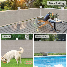 Love Story fence screen at 3ft height reduces visibility while letting breeze pass.