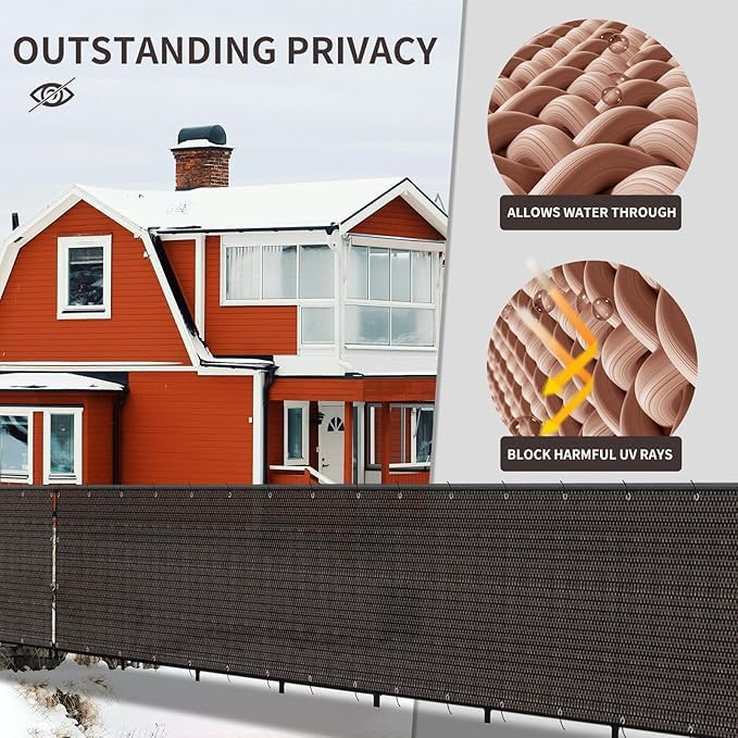 LOVE STORY fence screen with aluminum grommets supports easy tool-free installation