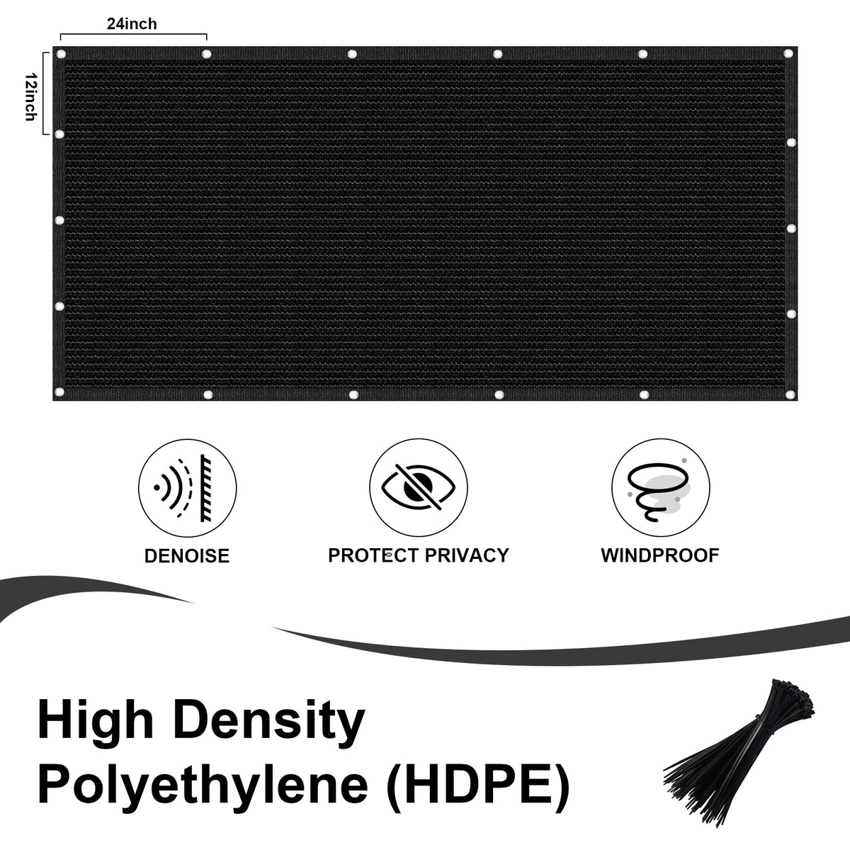 Love Story fence screen with straps enables quick, tool-free installation