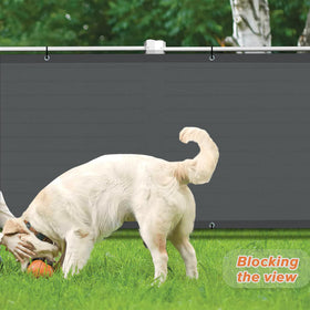 LOVE STORY HDPE privacy fabric close-up shows durable texture