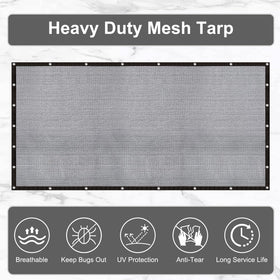LOVE STORY knitted mesh screen tarp keeps insects out while staying see-through for patios.