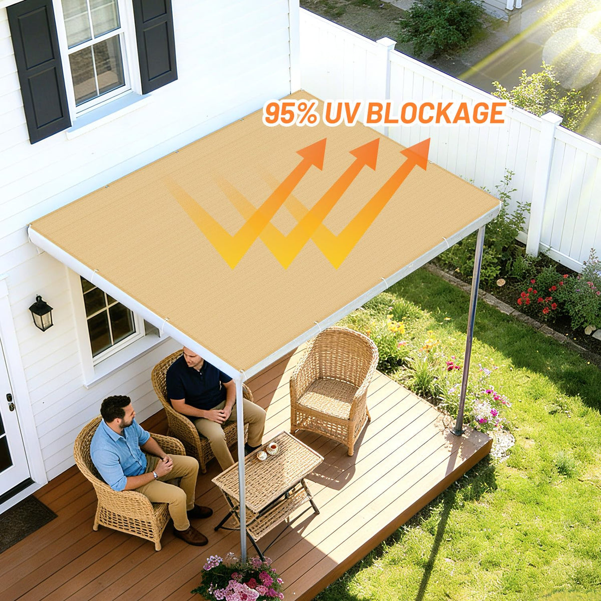 Love Story shade cloth versatile setup under gazebo for privacy