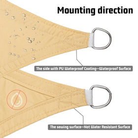 Love Story shade sail installation at 30-degree angle supports water runoff.