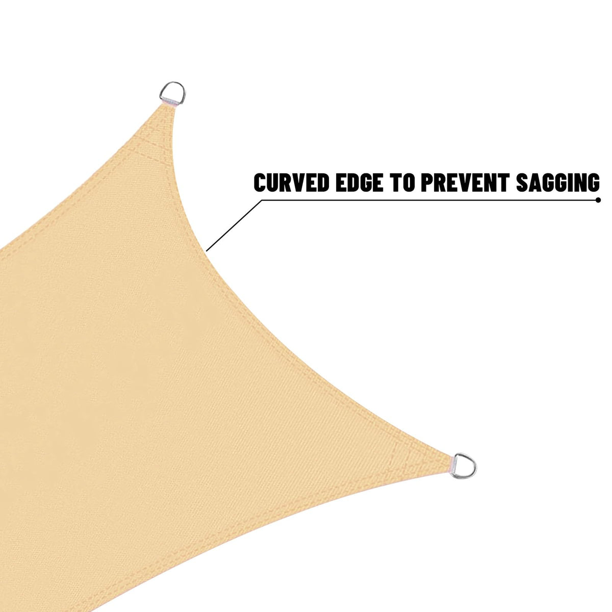 Love Story waterproof shade sail resists light rain outdoors.