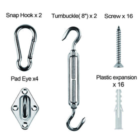 Love Story snap hook included for quick, secure shade sail connections.