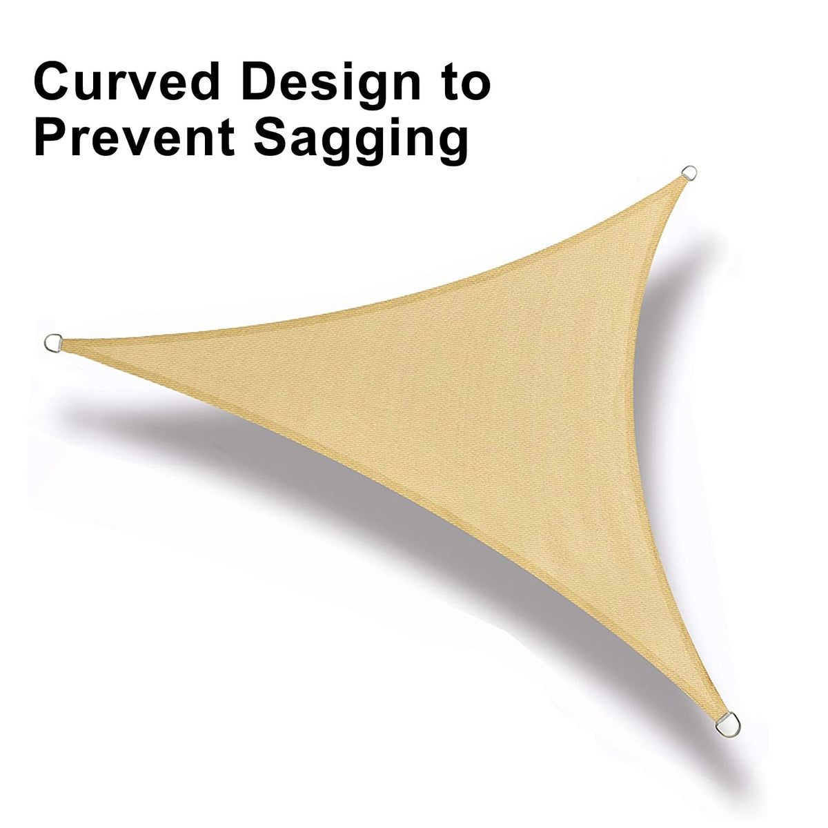 LOVE STORY triangle sand shade sail made of HDPE blocks UV rays while remaining breathable.