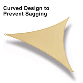 LOVE STORY triangle sand shade sail made of HDPE blocks UV rays while remaining breathable.