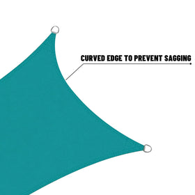 LOVE STORY UV-blocking shade sail protects seating areas from sun