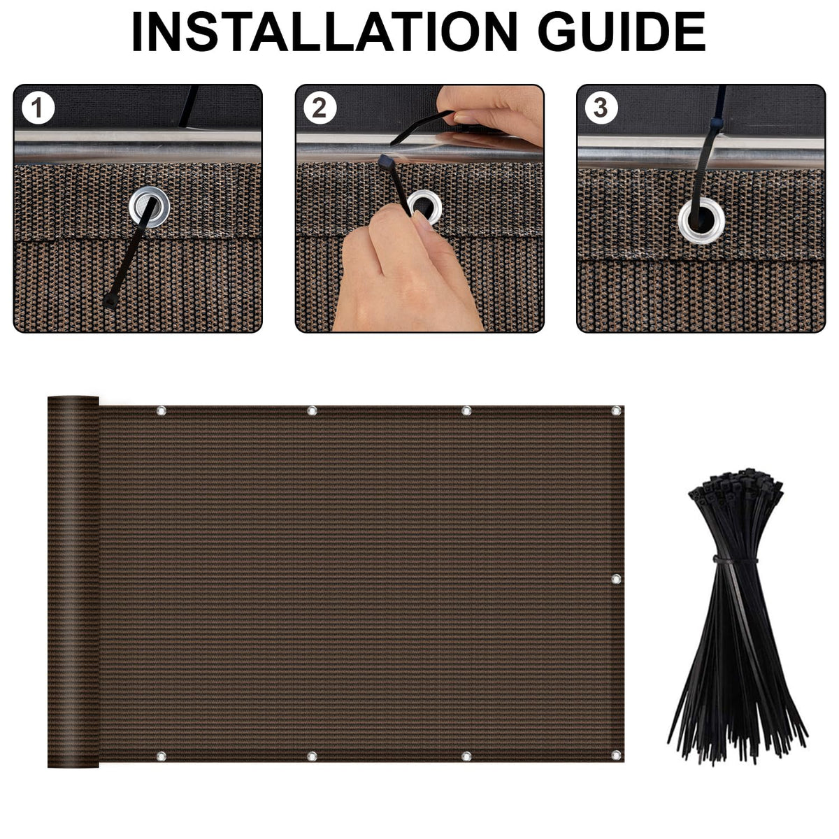 LOVE STORY UV protected HDPE fence cover shields outdoor space from sun