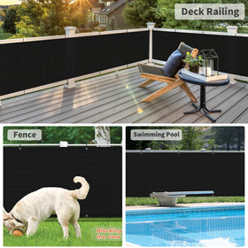 Love Story UV-protected fence cover keeps decks looking good in sun and rain.