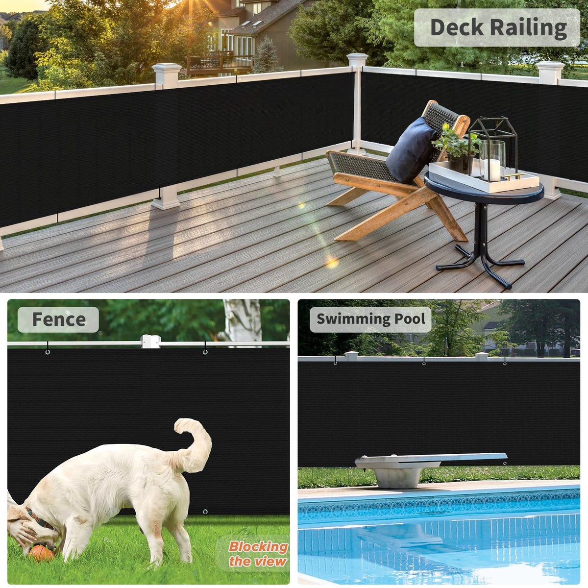Love Story weather-resistant fence screen withstands seasonal outdoor use.