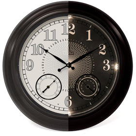 Lovely Home Essentials 24in outdoor clock exterior view with weatherproof design