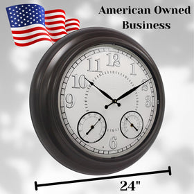 Lovely Home Essentials 24in outdoor clock face closeup showing large numerals