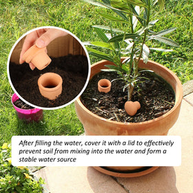 Lovely Ran durable terracotta design blends with pots and resists breakage.
