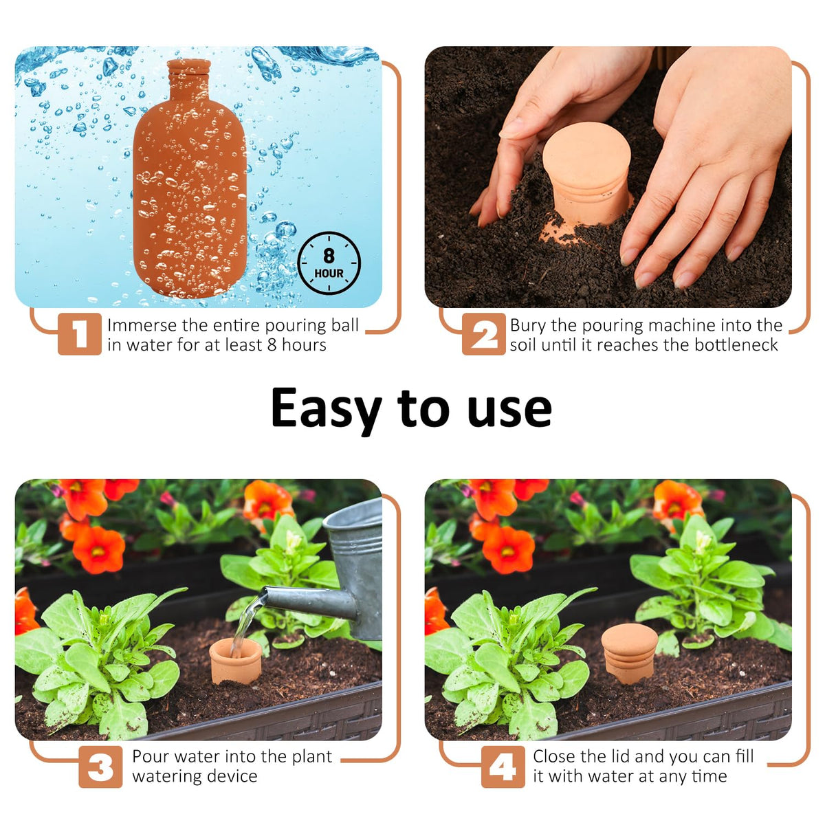 Lovely Ran Ollas pot used in outdoor garden for convenient watering.