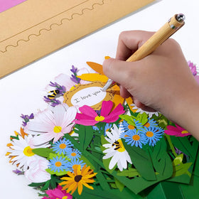 Lovepop bee accents add whimsy to greeting card
