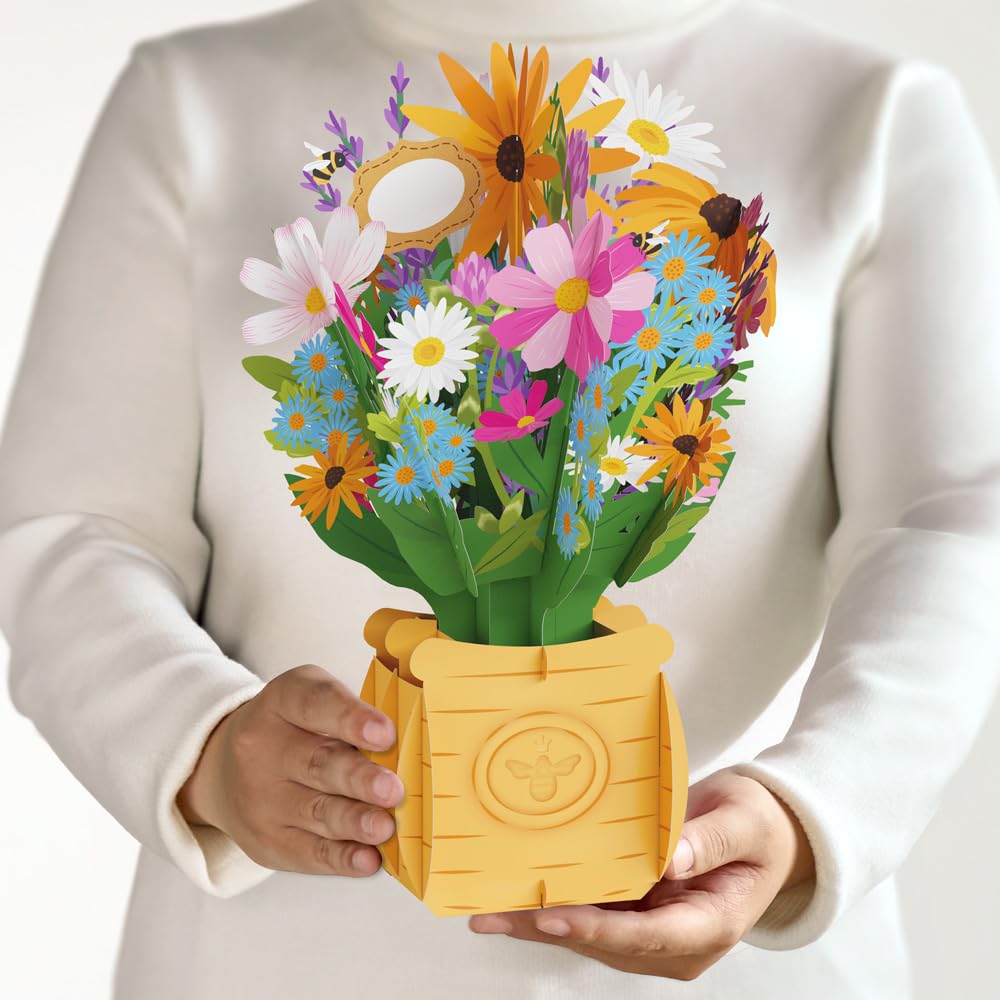 Lovepop Everyday Pop-Up Bouquet with bees and wildflowers for gifts