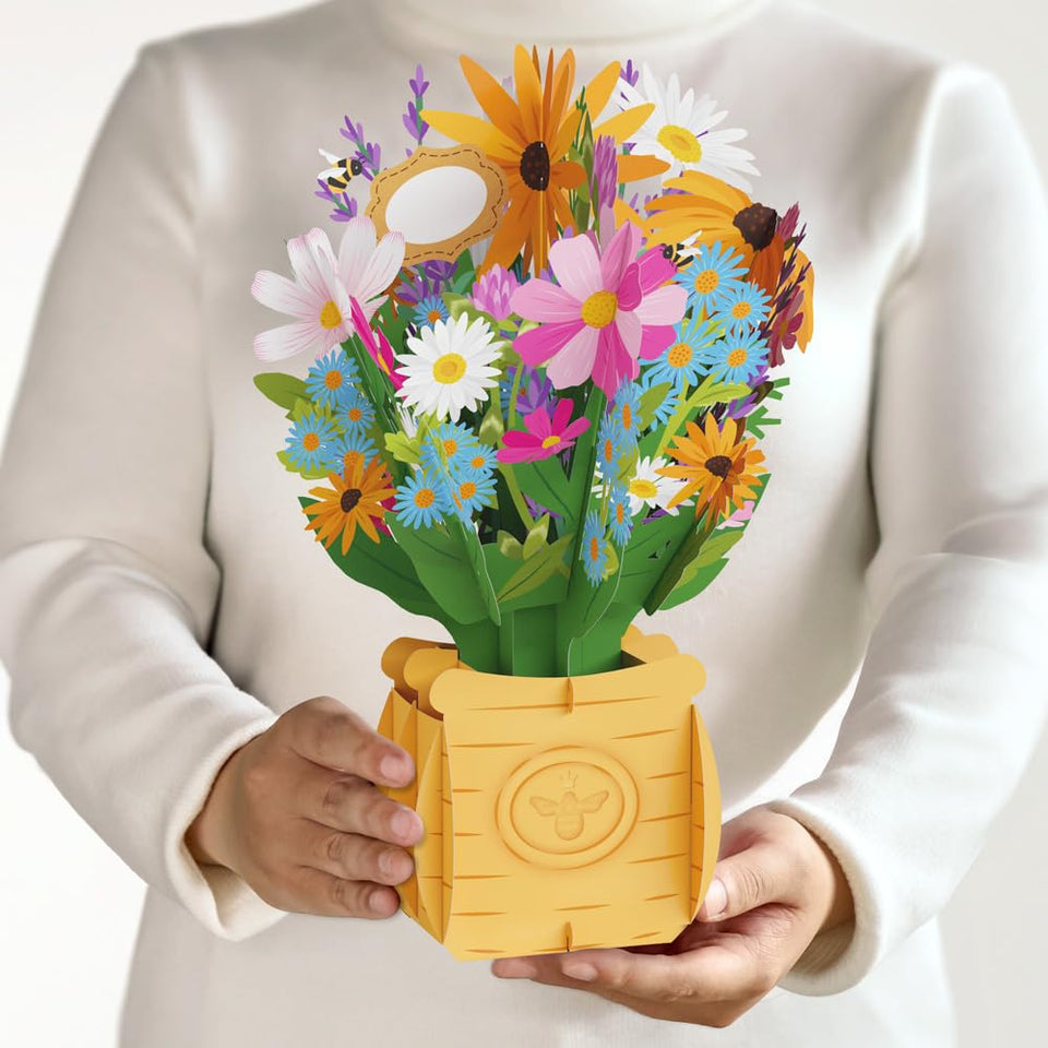 Lovepop Everyday Pop-Up Bouquet with bees and wildflowers for gifts