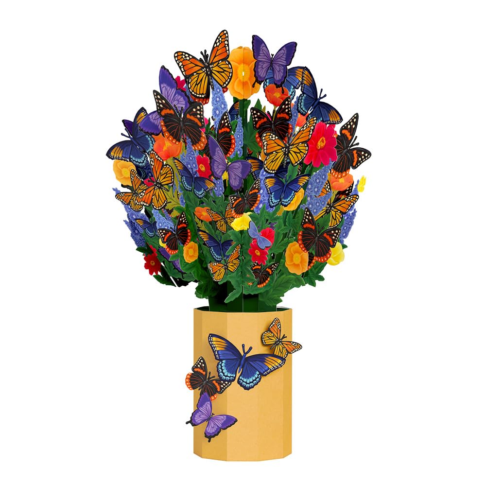 Open Lovepop Lavender Butterfly pop-up bouquet card showcasing 3D bloom