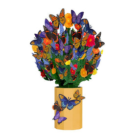 Open Lovepop Lavender Butterfly pop-up bouquet card showcasing 3D bloom