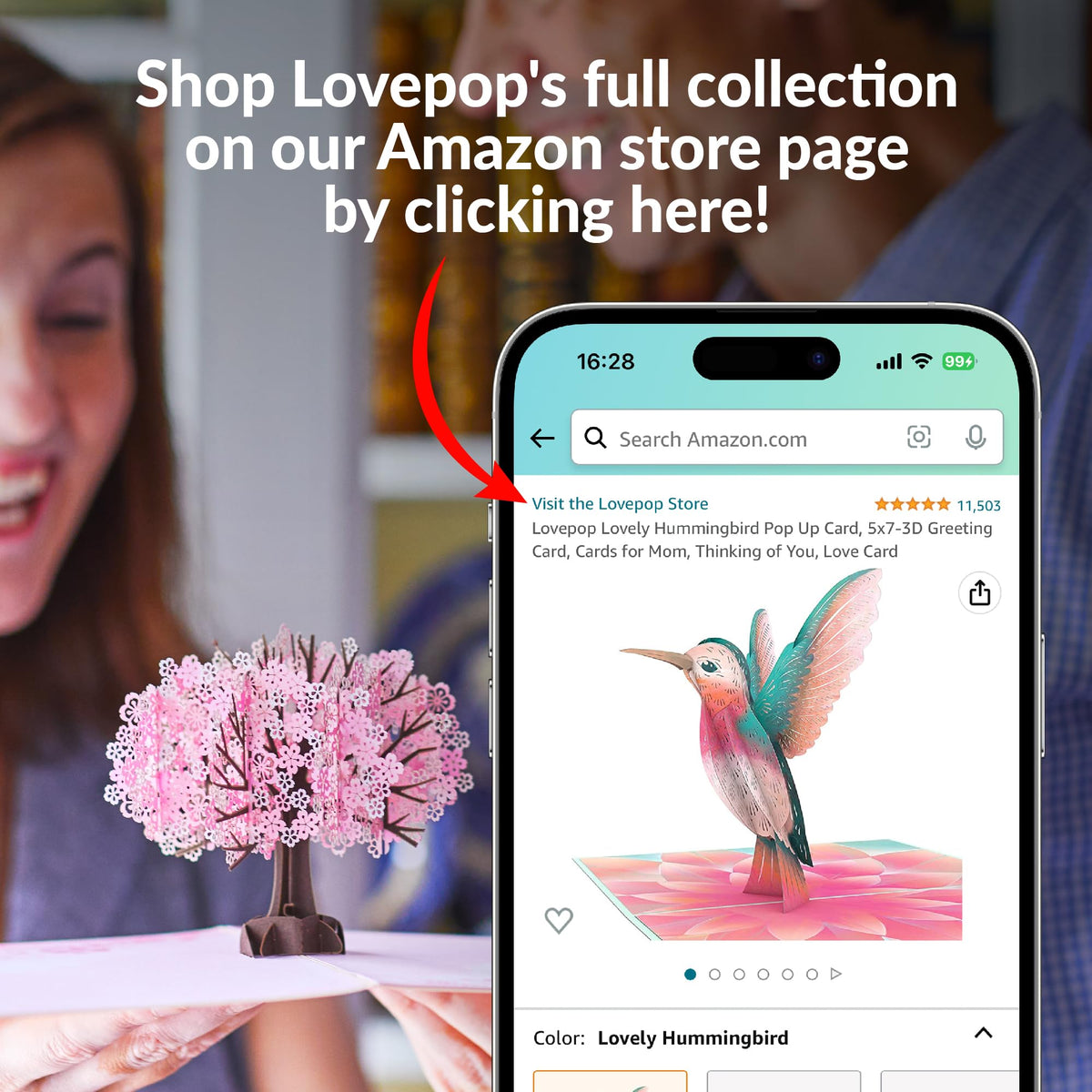 Lovepop recyclable gift packaging ready for gifting