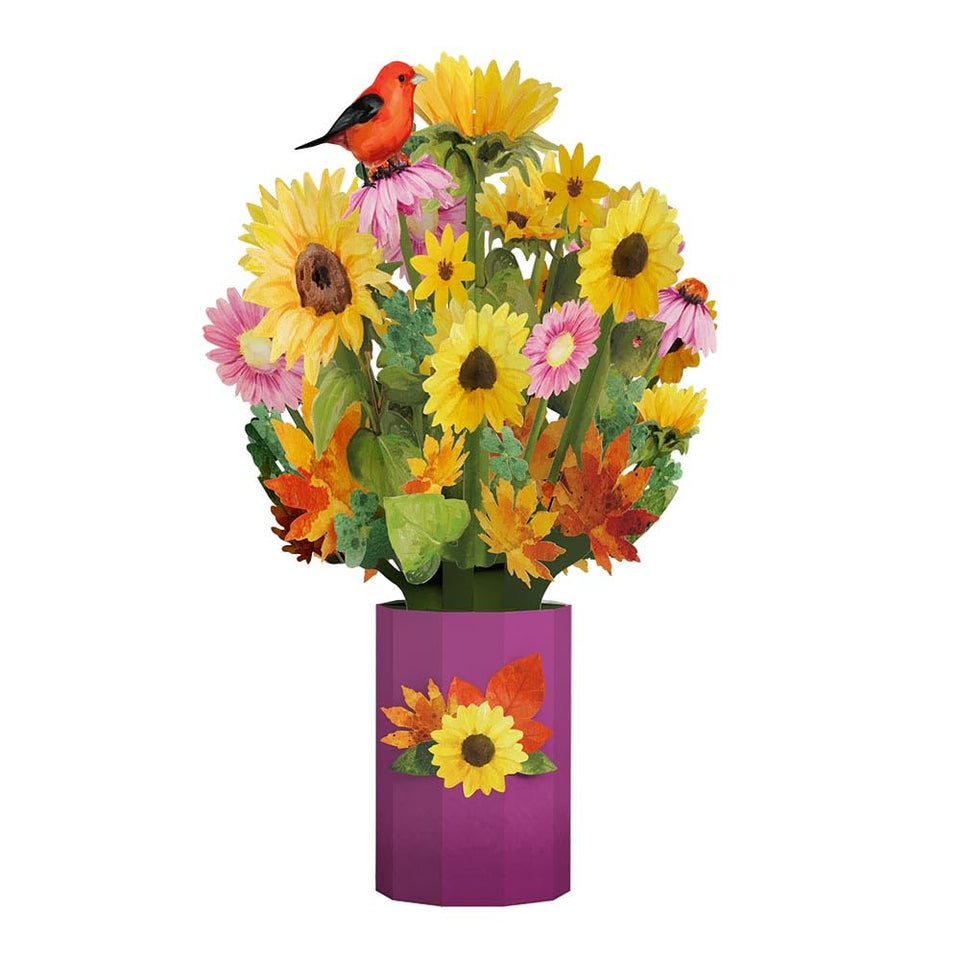 Lovepop sunflower bouquet pop-up card with vibrant 3D blooms for a memorable gift