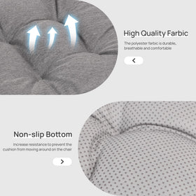 Love's cabin cushion with attached ties keeps seat pad secure.