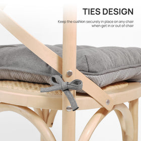 Love's cabin grey cushions fit most chairs for dining use.
