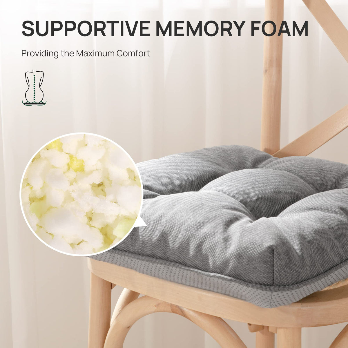Love's cabin grey office chair cushions maintain support and style.