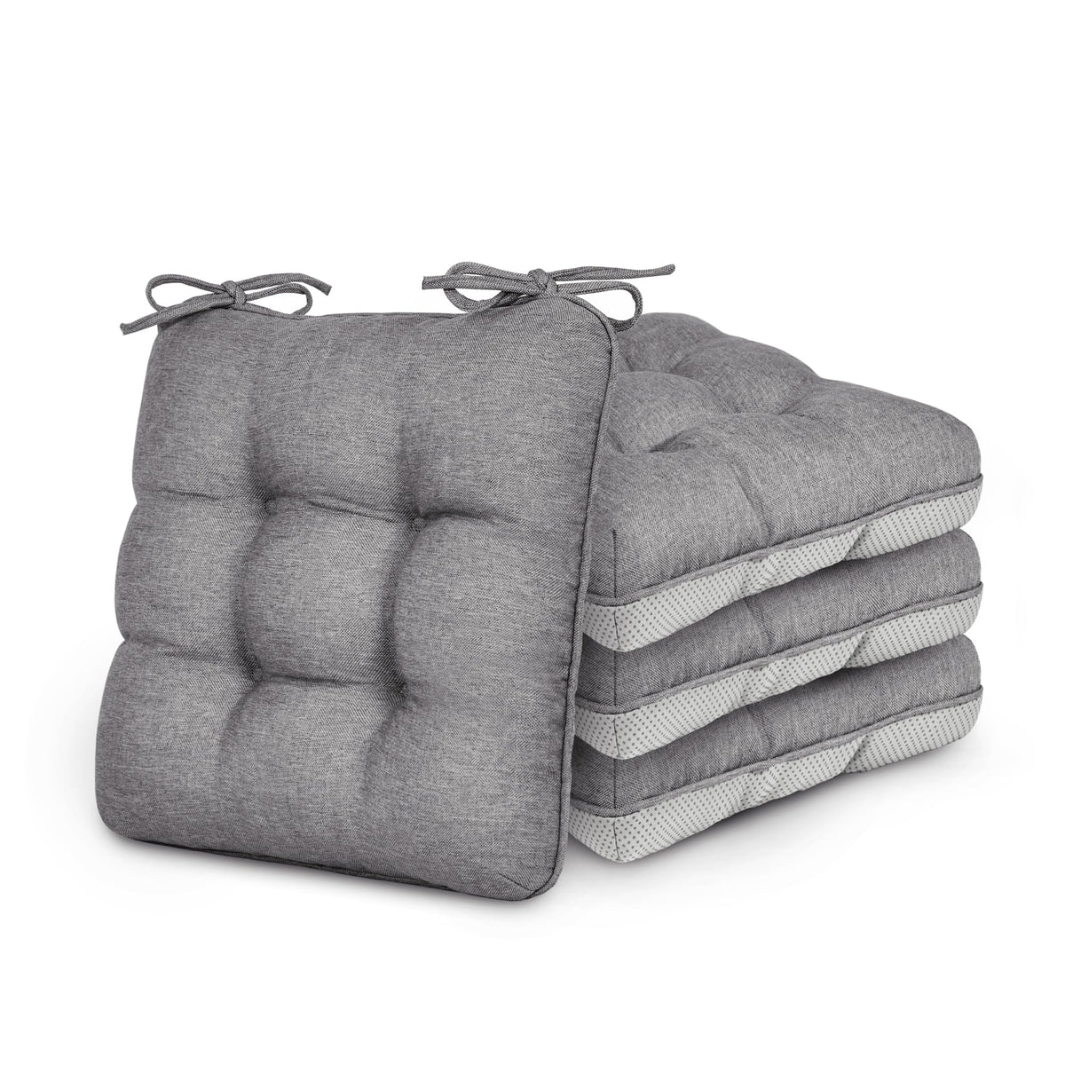 Love's cabin memory foam chair cushions on a chair; plush dining comfort.