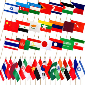 LoveVC Asia flags set, 48-pack, handheld flags on wood sticks for vibrant event décor