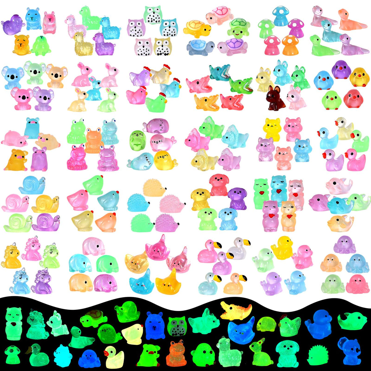 LOVEXIRAN luminous mini duck figure glowing for fairy garden setups