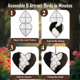 Lovixa heart-shaped nesting material enhances garden décor and wildlife-friendly features.