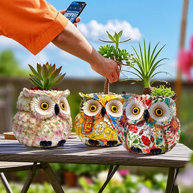 LovTocTic yellow owl planter gift-ready for friends.