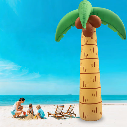 LOVTILAK 12ft palm tree inflatable with LED lights brightens outdoor spaces for gatherings