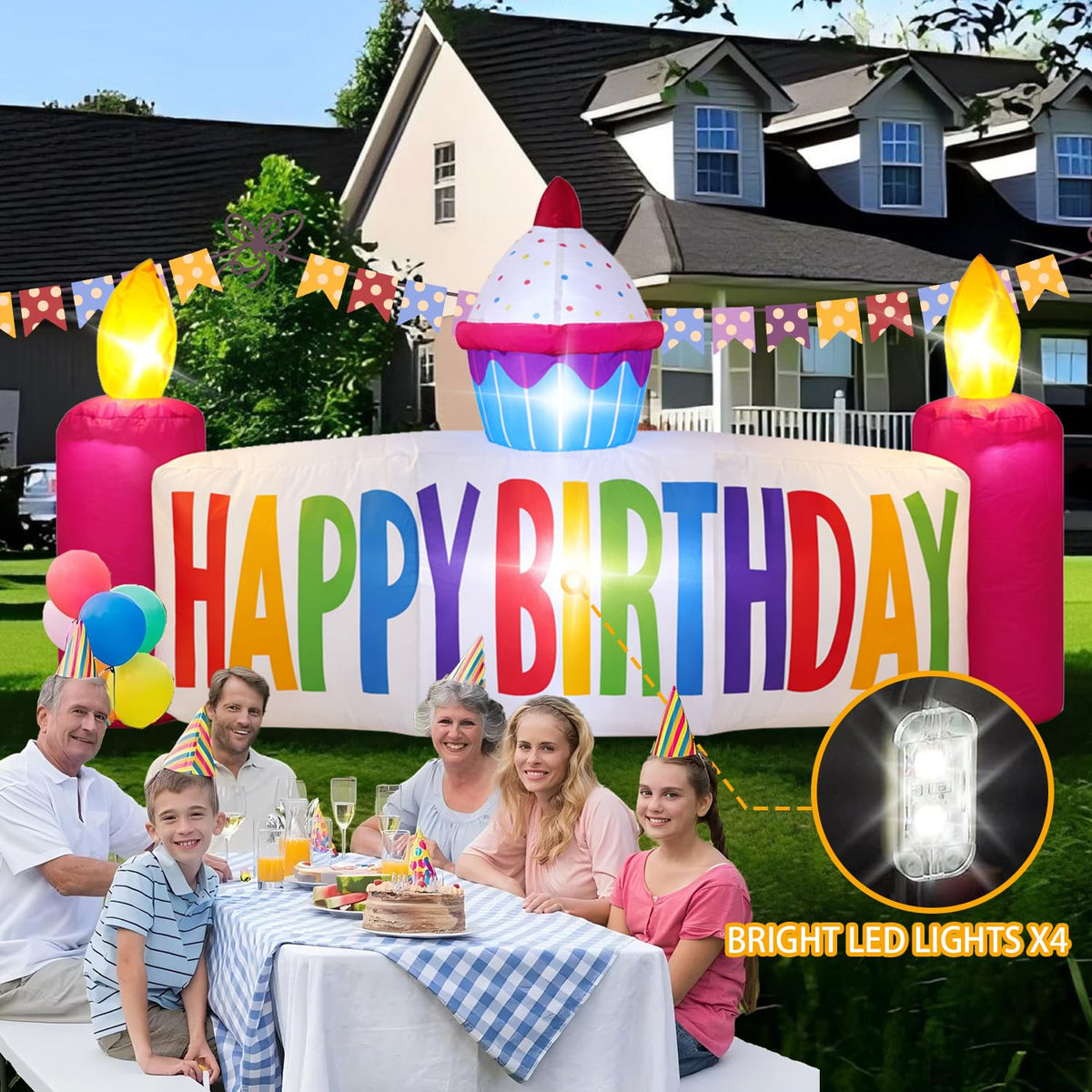 LOVTILAK cake candle design inflatable demonstrates quick setup and stable form