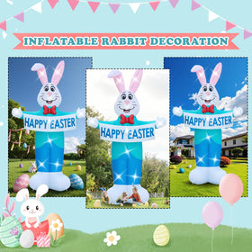 LOVTILAK Easter bunny outdoor decoration displayed on a sunny lawn.