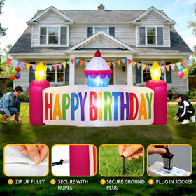 LOVTILAK happy birthday signboard clearly visible from distance for curb appeal