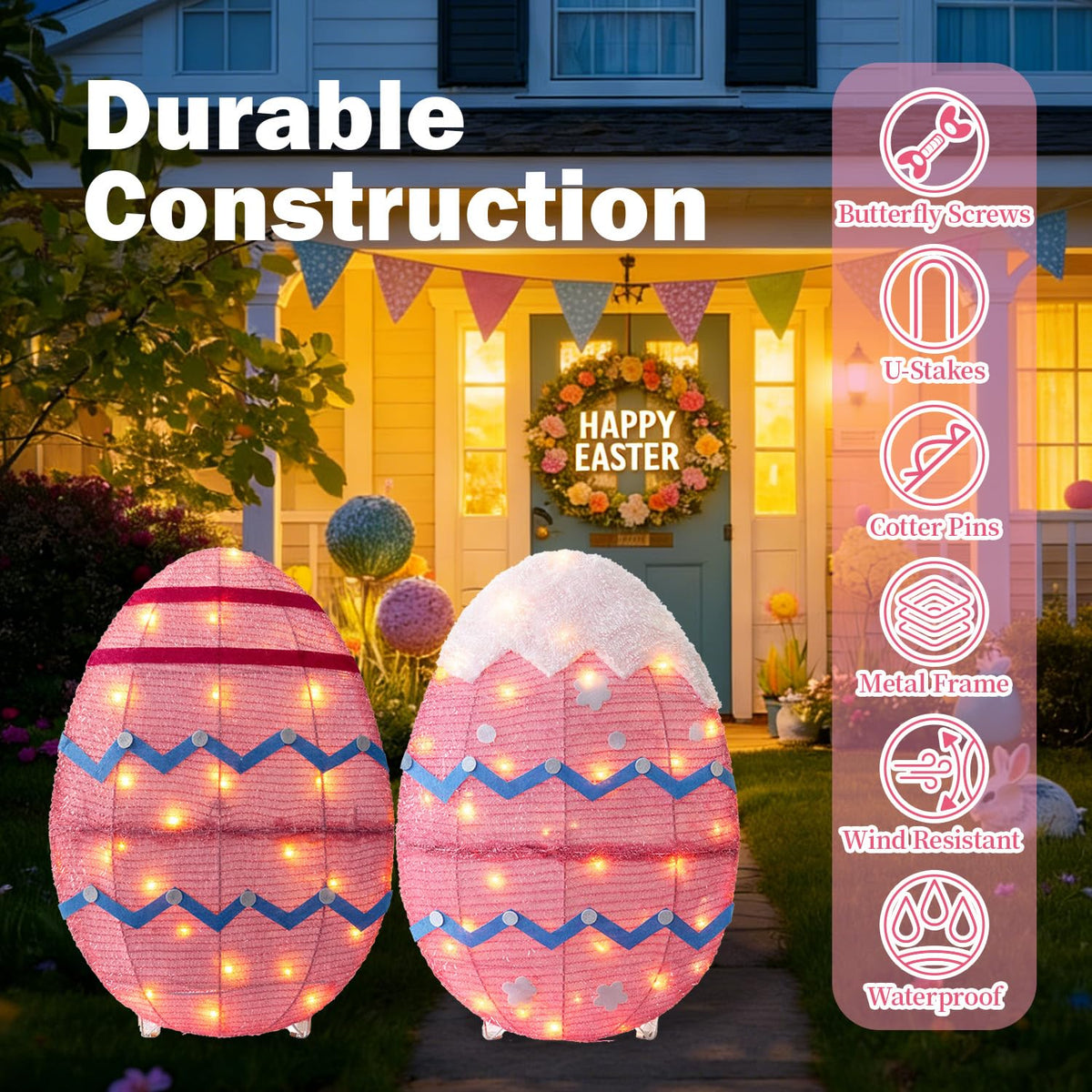LOVTILAK lighted eggs glow at night for garden ambiance